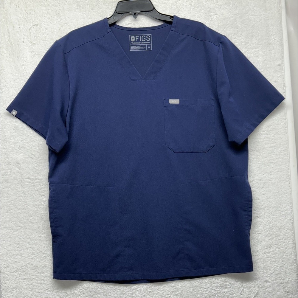 Figs Mens Size XL Blue Chisec Short Sleeve V Neck Scrub Top (M4)